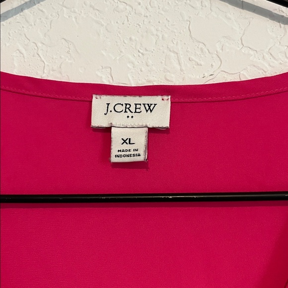 J Crew Hot Pink Blouse Flutter Sleeves - Picture 3 of 5